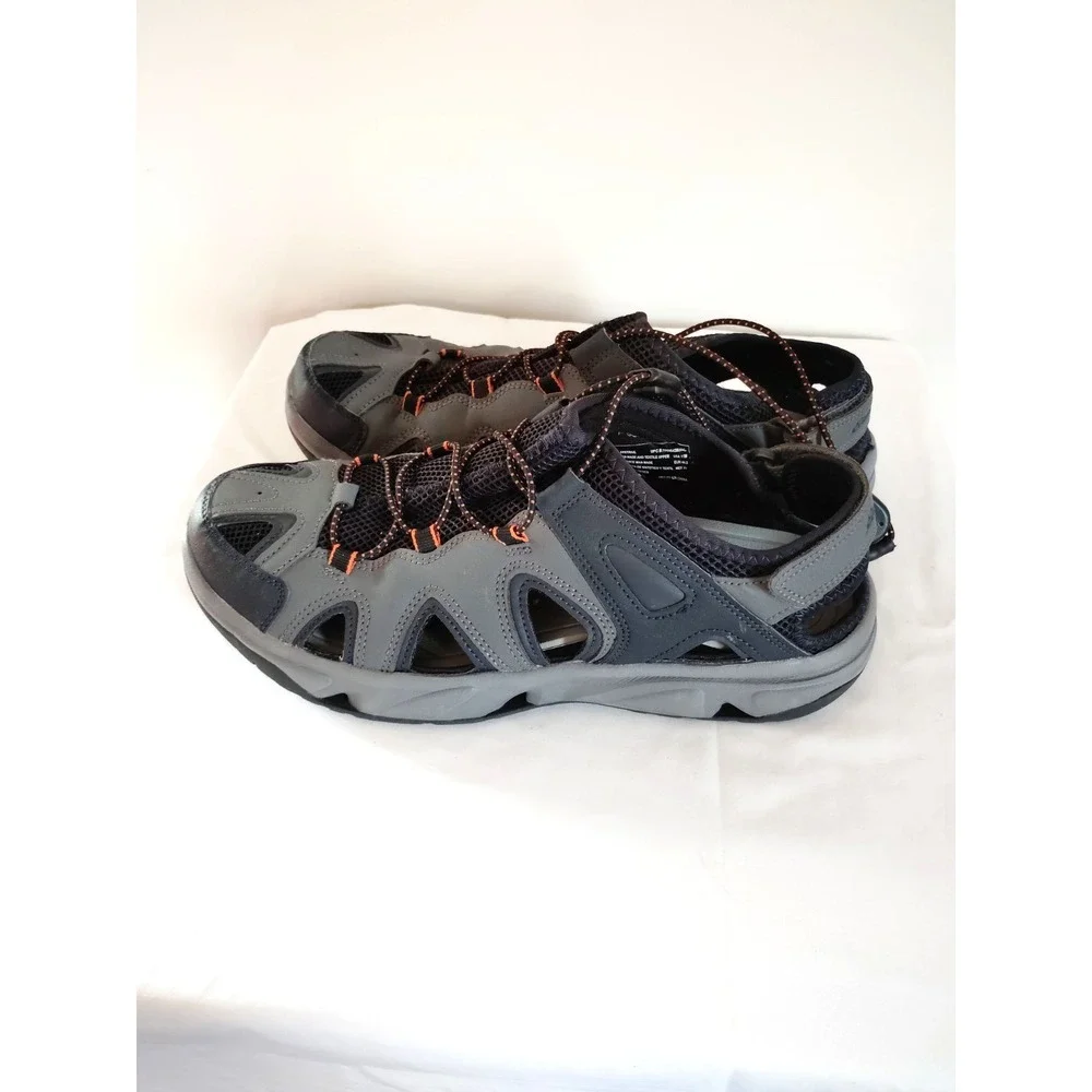 Eddie Bauer Water Sandal Men 11 M Laketrail Gray Heel Strap Beach Hiking Outdoor